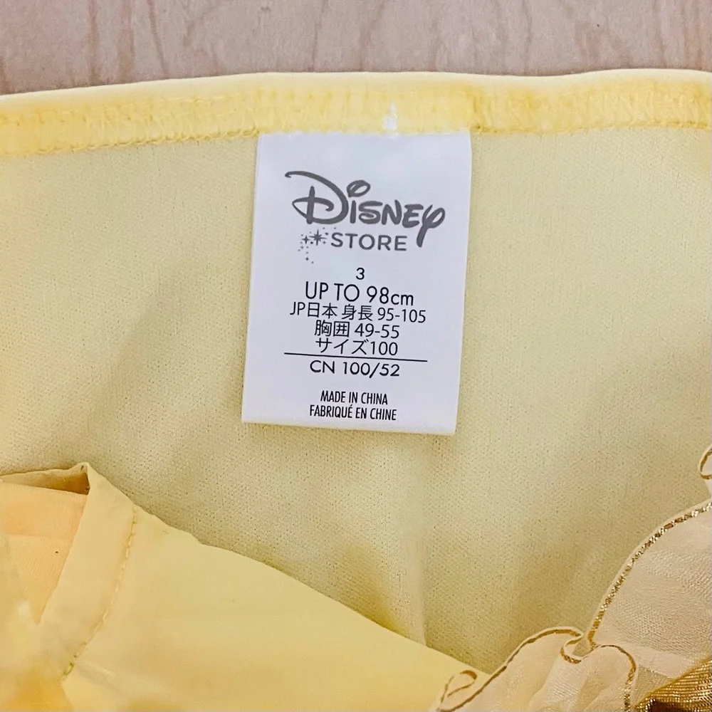 Disney Store Belle Costume Girls 3T Beauty and the Beast Halloween Yellow Dress - Picture 5 of 5